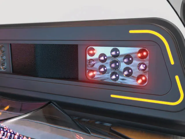 The Jewel's shoulder tanner extension: UV-A, UV-B and red LEDs set in the canopy, edged by a yellow light strip