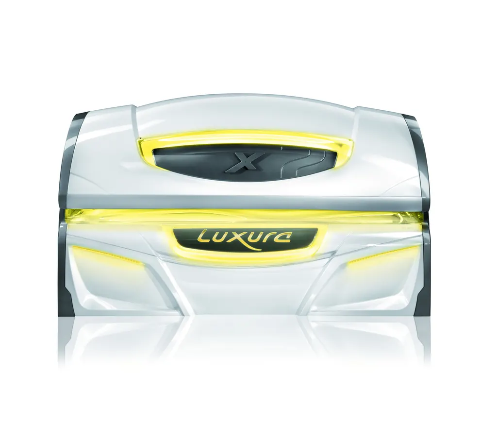 The X7 closed, seen from the front, lit yellow