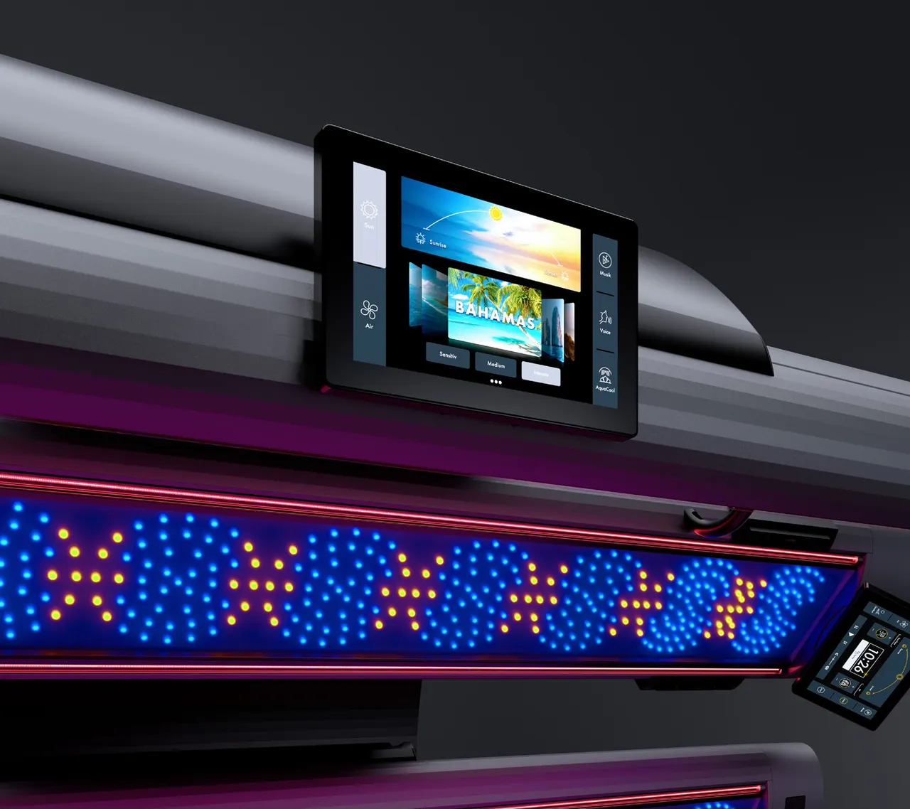 The K11 Air's outside 10-inch SmartControl display above the lit canopy