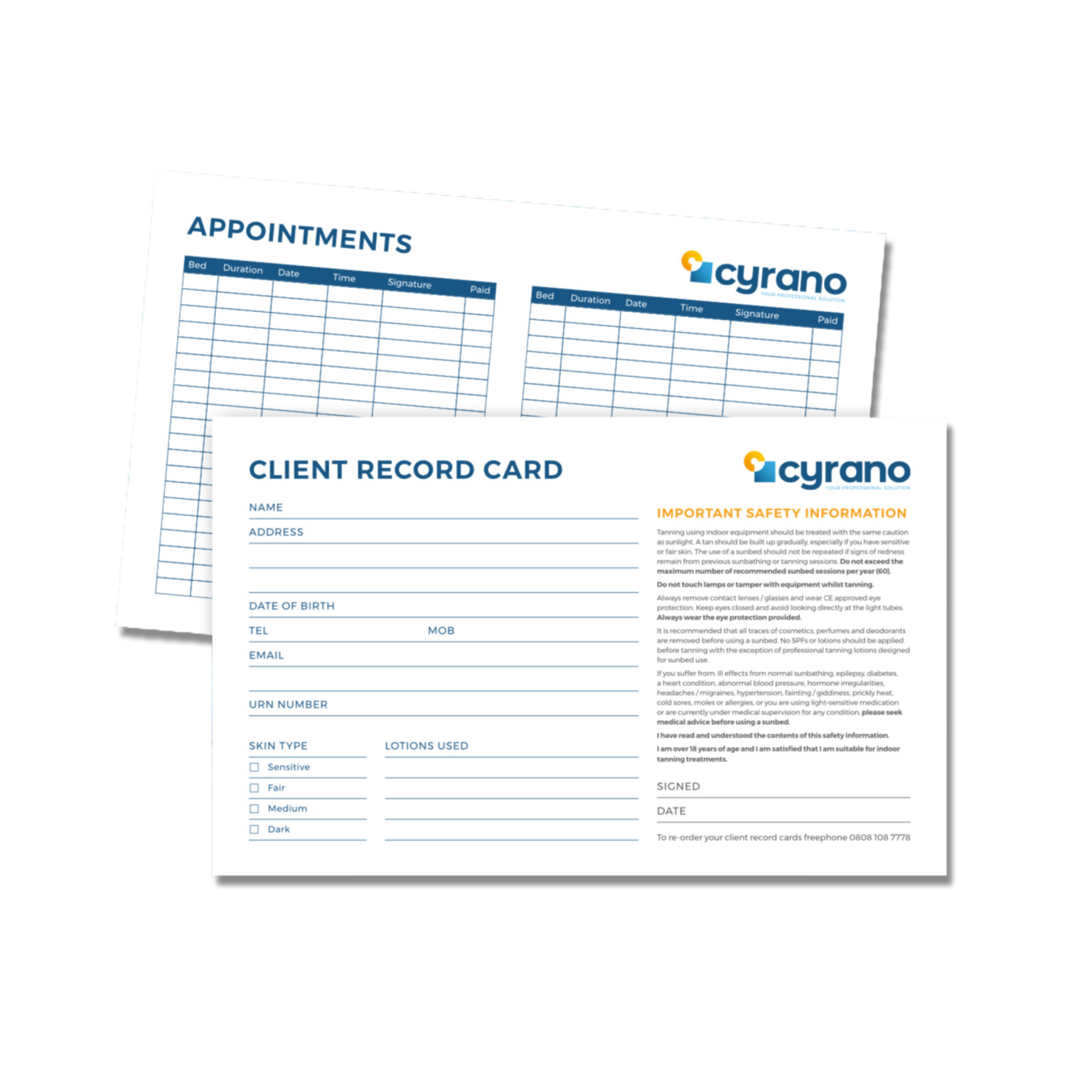 client-record-cards-for-tanning-salon-use-cyrano-ltd