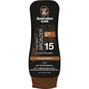australian gold SPF 15 lotion with bronzers