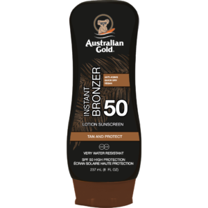 australian gold SPF 50 lotion with bronzer